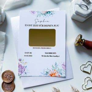 Bon JGA – Idées femme JGA • Idée cadeau voyage • Bon week-end • Carte à gratter JGA A6 Eukalyssia