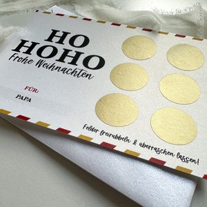 HoHoHo Christmas Lucky Scratch Card Personalizable | Incl. Envelope | Scratch Card | Gift, Voucher | Christmas Present