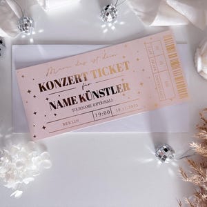 Konzert Ticket Personalisierbar ROSÉ EDITION | Geschenk Musikliebhaber | Eventgutschein | Konzertkarte