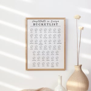 Hauptstädte Europas Bucketlist zum Freirubbeln, Löffelliste, Rubbelposter, Reise Geschenk, Kratzposter Europa, Travel Bucketlist