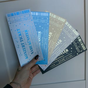 Vale de concierto personalizado - tarjeta de concierto con texto personalizado, tarjeta de regalo para conciertos, embalaje de entradas de concierto, tarjeta de regalo de concierto imagen 7