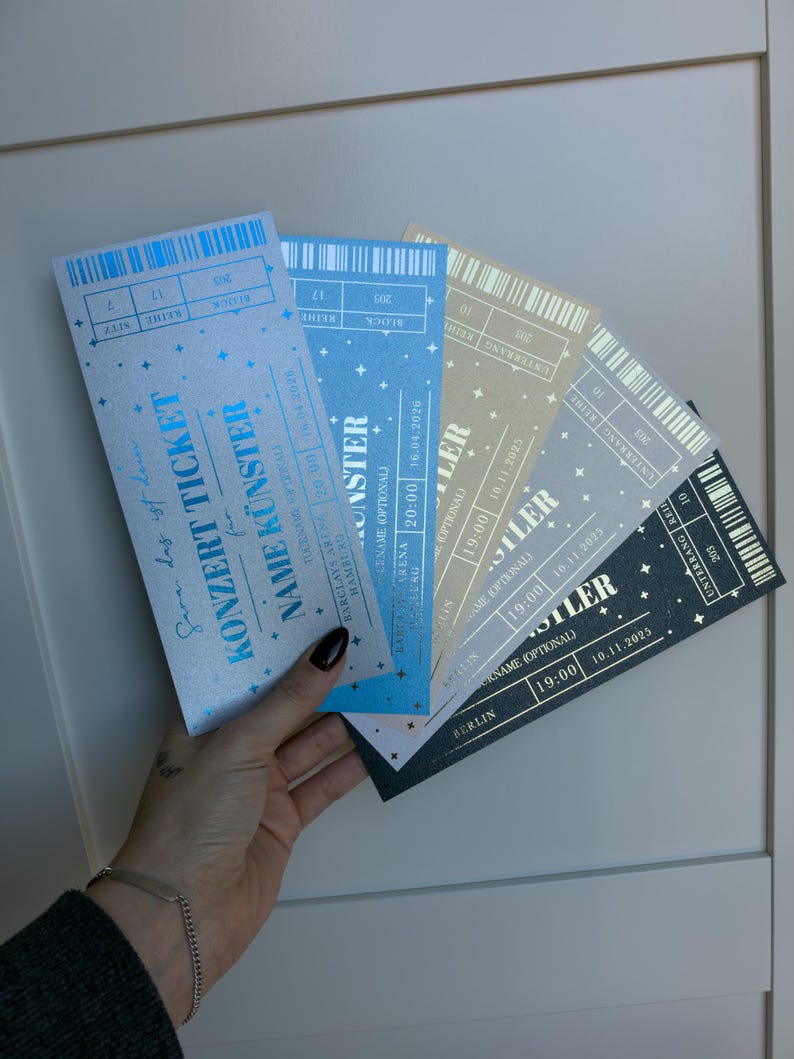 Vale de concierto personalizado - tarjeta de concierto con texto personalizado, tarjeta de regalo para conciertos, embalaje de entradas de concierto, tarjeta de regalo de concierto imagen 7