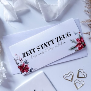 Time instead of stuff voucher Christmas – personalized voucher, gift together time, time instead of stuff card, Christmas card
