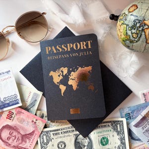 Buono passaporto personalizzato come buono viaggio • Idea regalo creativa • Gratta e vinci • Regalo per gli amanti dei viaggi