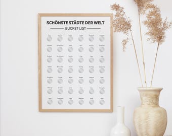 Most Beautiful Cities in the World Scratch-Off Bucket List | Bucket List | Scratch-Off Book | Travel Gift | A3 | Christmas Gift | Adventure