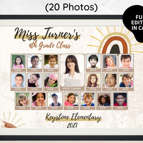 Instant Download Template School Class Photo School Photo - Etsy