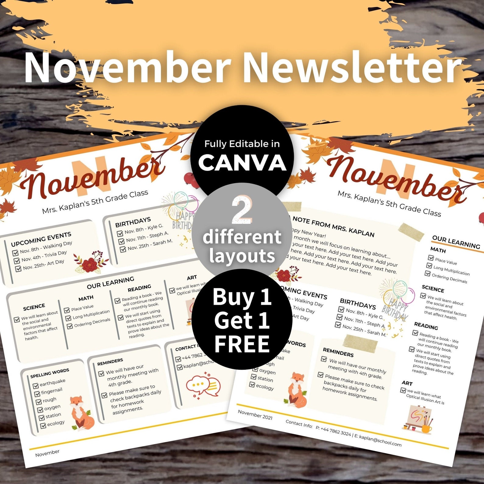 november-classroom-newsletter-template-editable-classroom-etsy