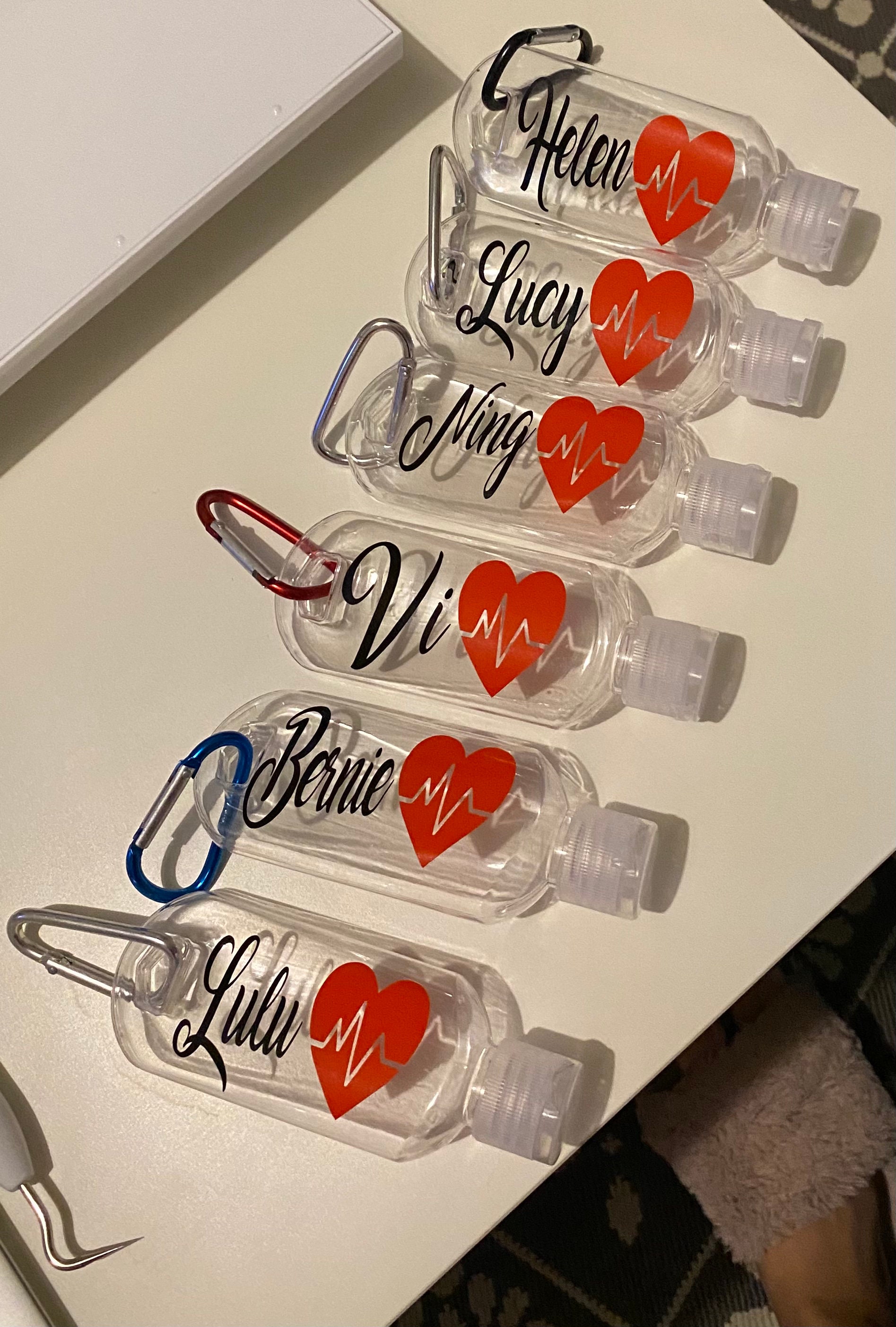 Personalised 50ml Refillable Bottle With Hook Clip. Etsy New Zealand