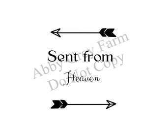 Sent from Heaven, Baby, Onesie, SVG, png