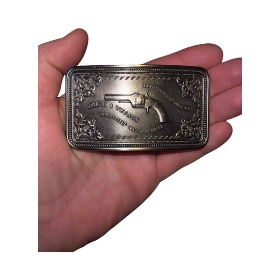 Smith & Wesson Pistol Case Antique Silver Belt Bu… - image 4