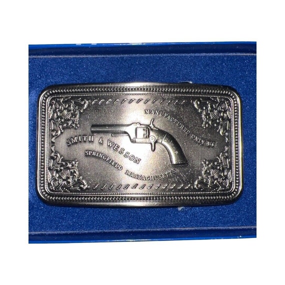 Smith & Wesson Pistol Case Antique Silver Belt Bu… - image 1