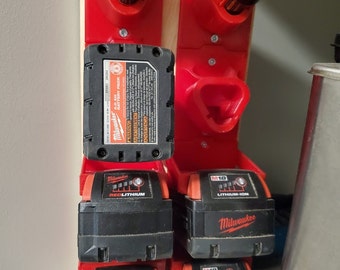 Milwaukee 12v/18v Stackable Battery Wall Storage