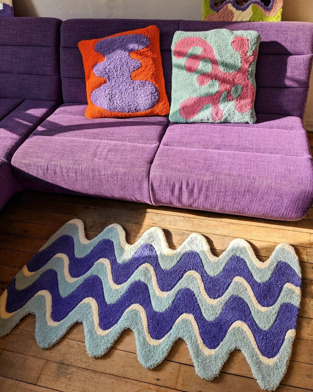 Handmade Tufting Gun Tufted Shoemat Carpet Contemporary Art Etsy