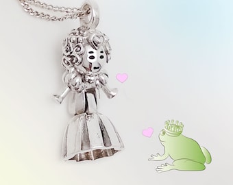 Princess Polly Pocket Necklace/ 90s Nostalgic  toy jewelry/ Fairy tale charm/ Vintage inspired doll