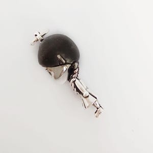 Wednesday Necklace Tim Burton Style/ Wednesday Addams Doll Gothic Gift for her/ Handmade Halloween Necklace/ Silver Kawaii Polly Charm Fun image 3