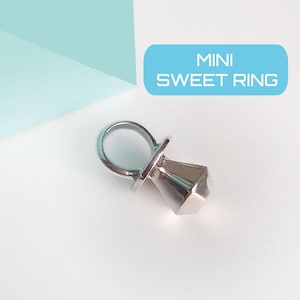 Mini Sweet Ring Charm / 80s diamond shaped candy jewelry/ Pop of Sparkle