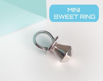 Mini Sweet Ring Charm / 80s diamond shaped candy jewelry/ Pop of Sparkle