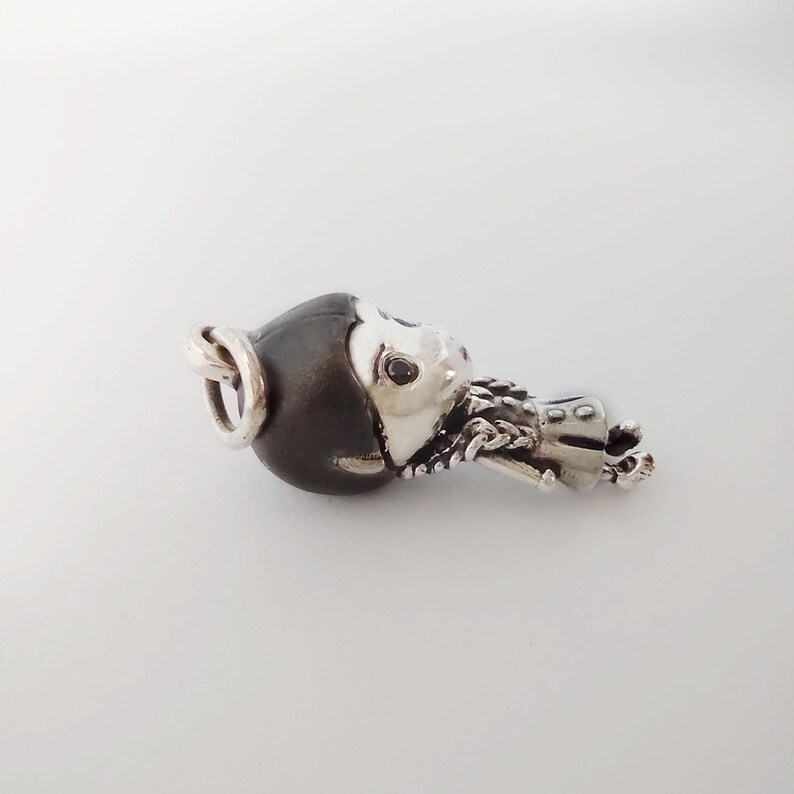 Wednesday Necklace Tim Burton Style/ Wednesday Addams Doll Gothic Gift for her/ Handmade Halloween Necklace/ Silver Kawaii Polly Charm Fun image 4