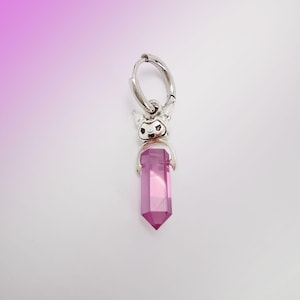 Charm de cristal de conejito de Kuromi, Polly Pocket, joyería hecha a mano con dibujos animados, juguetes inspirados en la época de los 90, regalos emo punk, accesorios geek kawaii