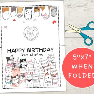 PRINTABLE Birthday Card From The Team Happy Birthday From All Of Us Card Birthday Card From The Crew Printable Happy Birthday Cat Card image 4