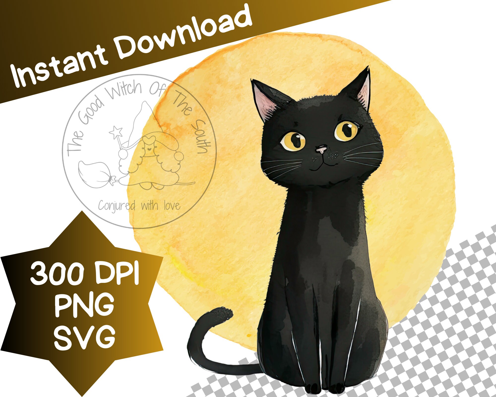 Black Cat Clipart Black Cat Png Black Cat Svg Black Cat Etsy