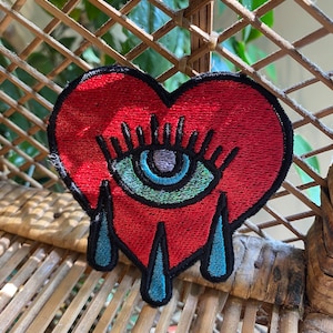 Crying Heart Embroidered Patch