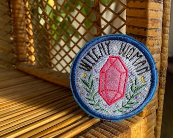 ハンドメイドアップリケ魔女女性パッチ