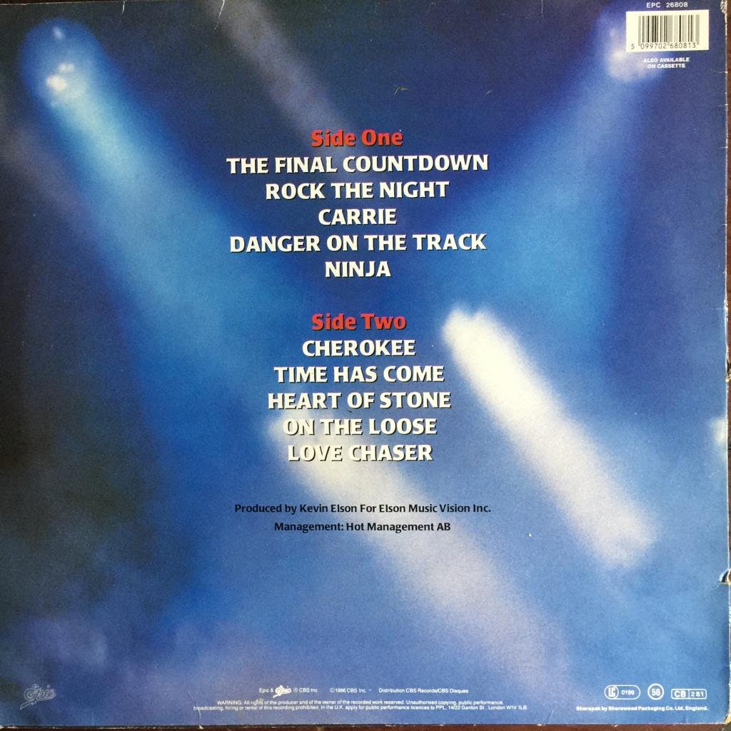 Europe, the Final Countdown EPC 26808 1986 Original Album - Etsy