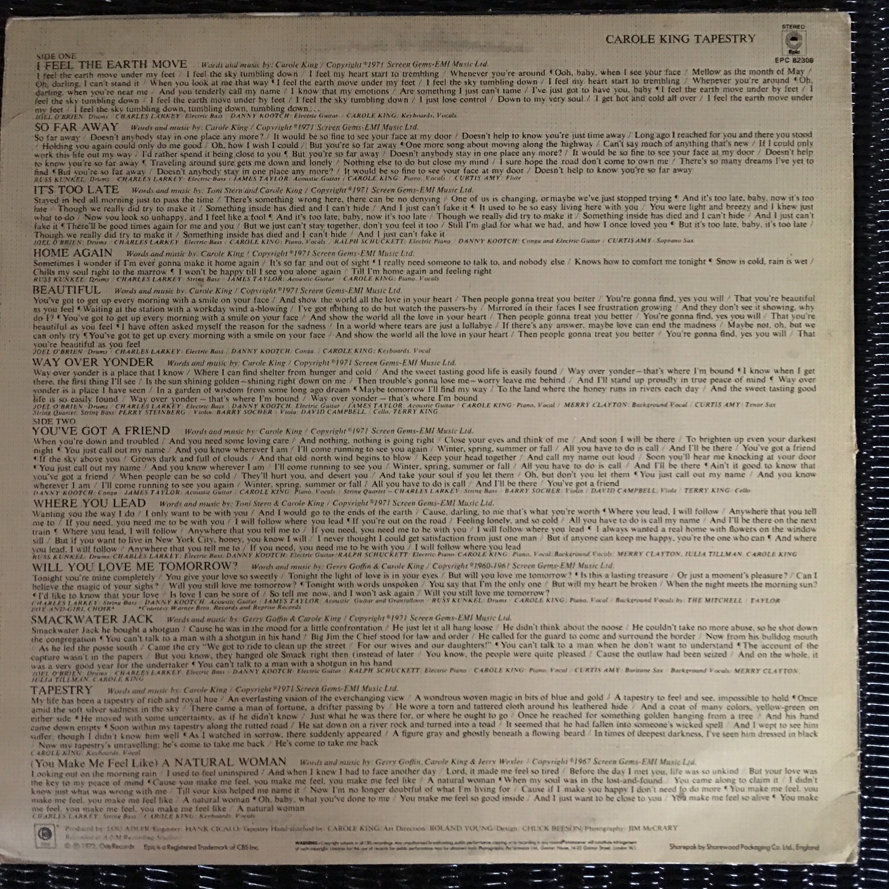 Carole King Tapestry / Vinyl Etsy UK