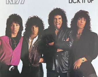 Original Vintage Kiss Lick It up Poster 1980s Music Memorabilia