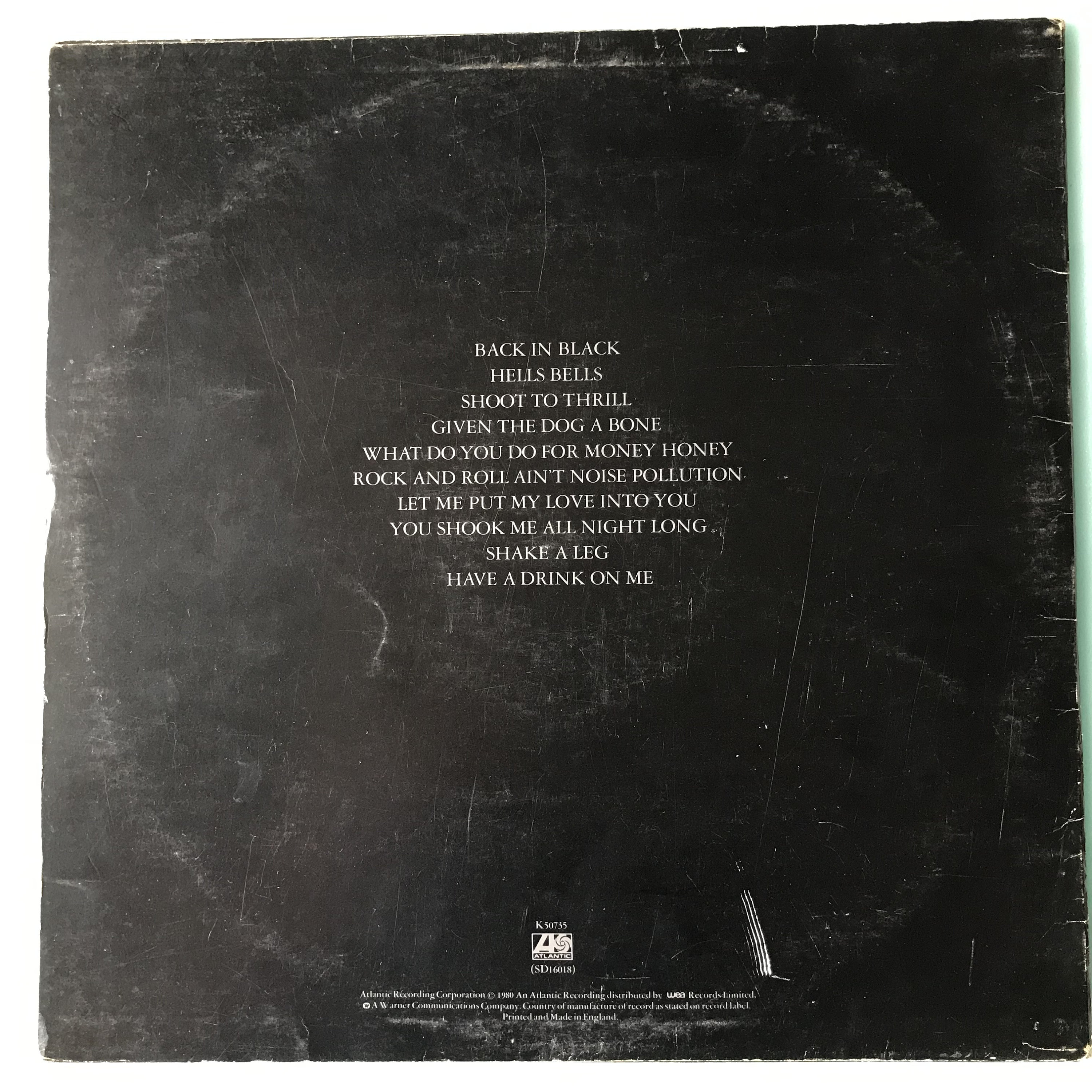 Acdc Back In Black Vinyl Etsy