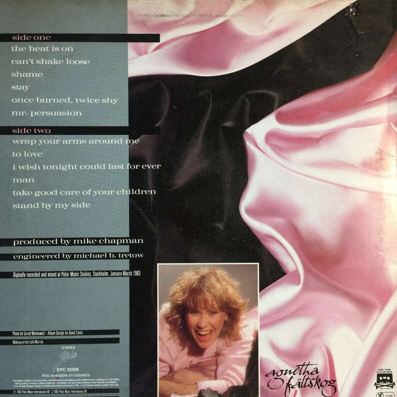 Faltskog Wrap Your Arms Around Me / Vinyl Etsy