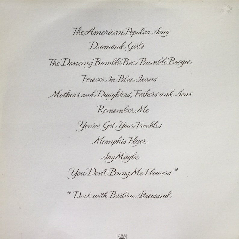 Neil diamond you don t bring me flowers vinyl etsy