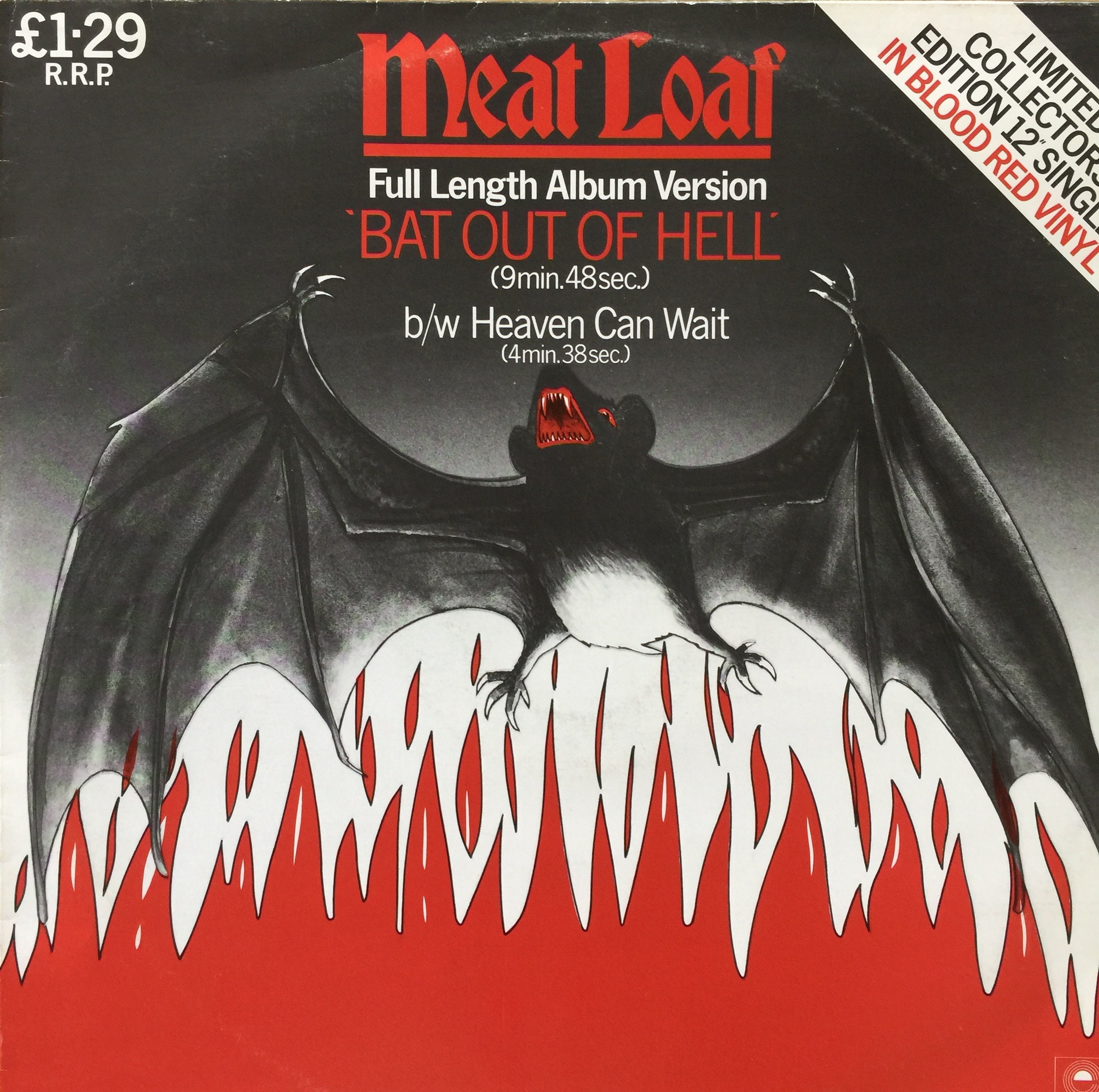 episode bind energi Meat Loaf Bat Out of Hell 12 Single / Vinyl - Etsy Finland