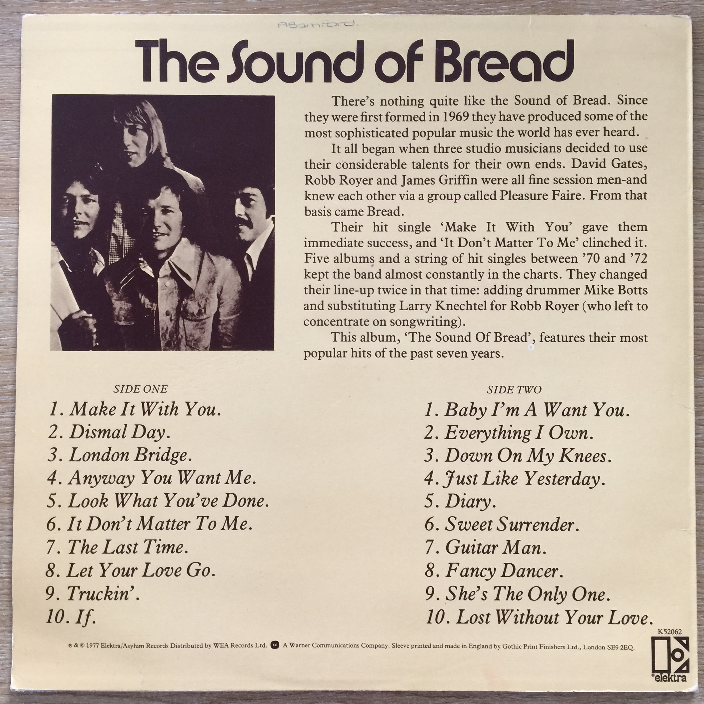 Bread, the Sound of Bread Greatest Hits / Vinyl Etsy