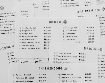 Set of 9 Restaurants & Cafes Menus Savings Challenges Bundle, Cute Laminated Reusable Saving Trackers, A6 Budget Planner, Low Amount Savings