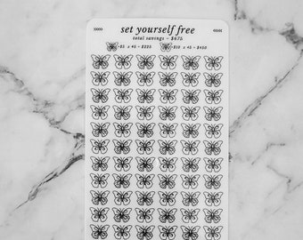 Set Yourself Free Butterfly Savings Challenge, Cash Stuffing System, Laminated Reusable Finance Template, Easy Budgeting and Money Goals