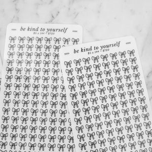 Be Kind To Yourself Savings Challenge, Laminated 5 Dollar Cash Saving Tracker for A6 Personal Budget Binder, Minimalistic Cute Bows Doodle