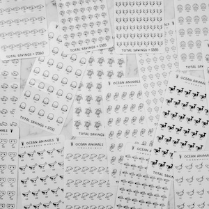 Ocean Animals Savings Challenge: Laminated Cash Budgeting Cards