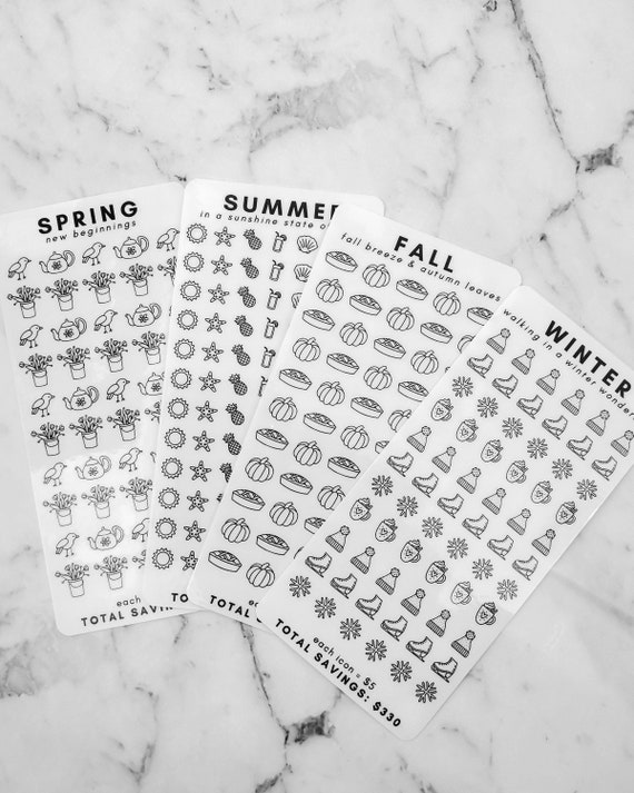 Save By The Seasons Set of 4 Savings Challenges, Laminated Reusable Budgeting Trackers, A6 Personal Cash Binder, Personal Finance