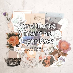740 Pcs Flower Stickers for Scrapbooking, Self-Adhesive Natural Floral  Stickers with Tweezer, Transparent Plant Stickers for Scrapbook Supplies