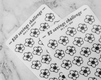 Flower Savings Challenge: Laminated A6 Budget Tracker Insert