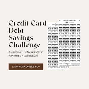 Desafío de ahorro de deuda de tarjeta de crédito Descarga digital PDF, Sobre de relleno de efectivo personalizable, Planificador de presupuesto A6, Finanzas personales imprimibles