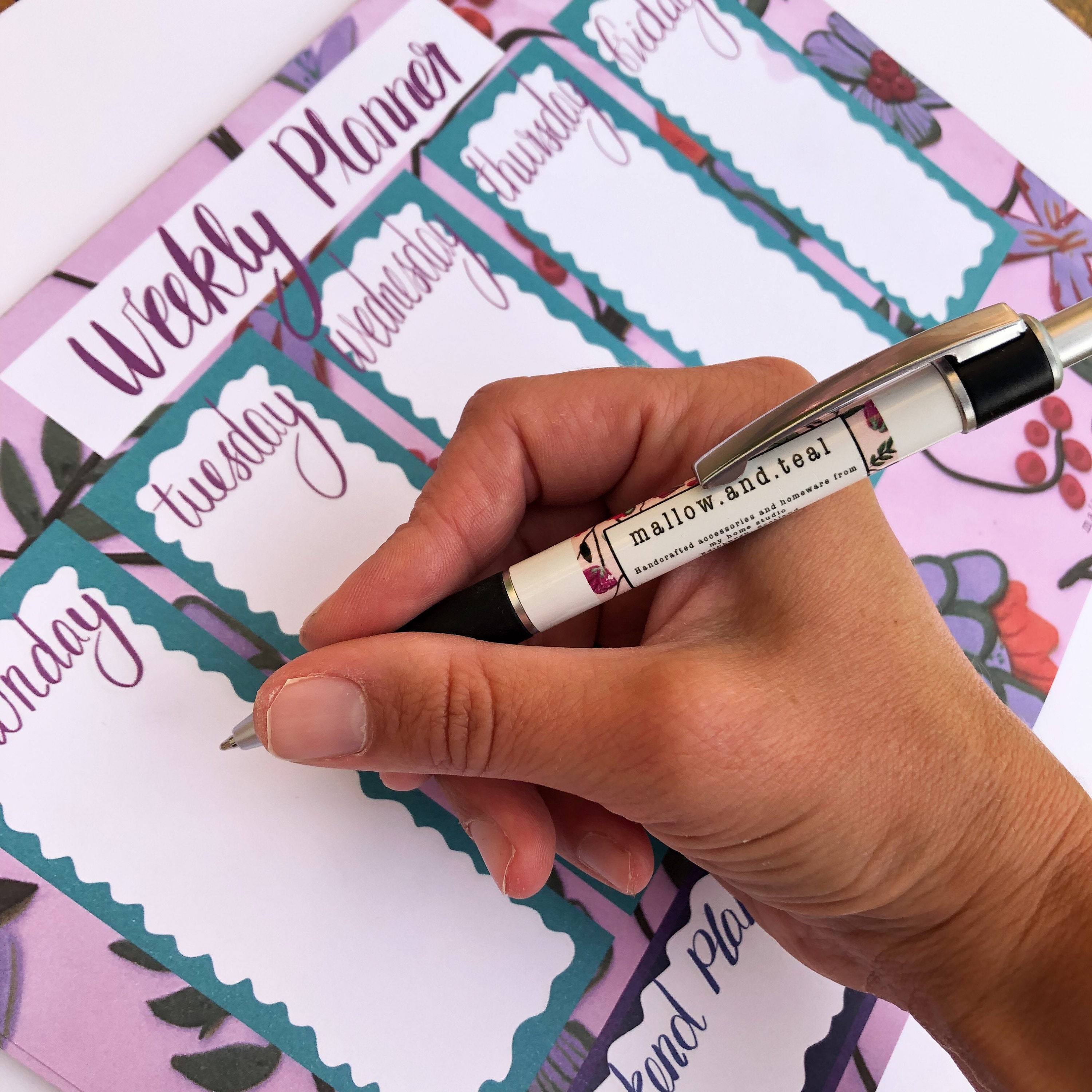 Weekly Planner | A4 Notepad. to Do List, Floral, Polymer Clay Flowers ...