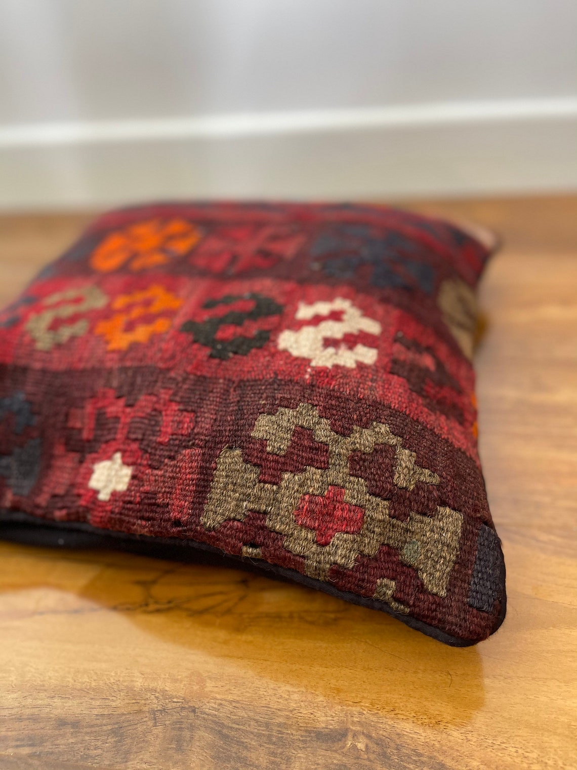 Vintage Handmade Kilim Cushion Cover 40x40cm Pillow Etsy