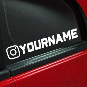 Custom Instagram Name Vinyl Decal | Car Window Personalized IG Username JDM Drift Sticker Chrome Holographic