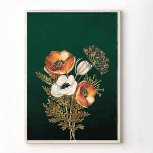 Dark academia print, victorian wall art, moody wall art, maximalist decor, dark floral, eccentric wall art, dark academia, funky wall art,