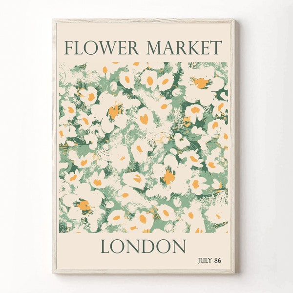 flower market print, flower market, flower market poster, flower market london, eccentric wall art, london print, london poster, London art