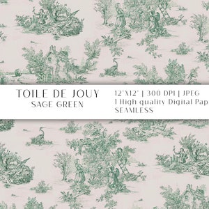 Papier numérique toile, papier numérique toile de Jouy, papier numérique sans couture français classique, papier de scrapbooking, papier de mariage vintage