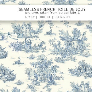 Papel digital Toile, papel digital Toile de Jouy, papel digital francês clássico sem costura, papel para scrapbooking, papel para casamento vintage